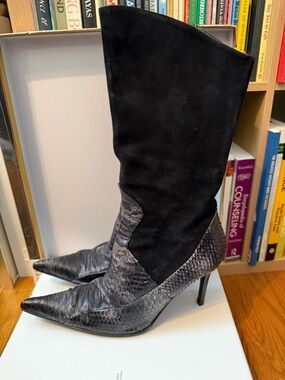 Vintage Italian python and suede Stiletto Boots